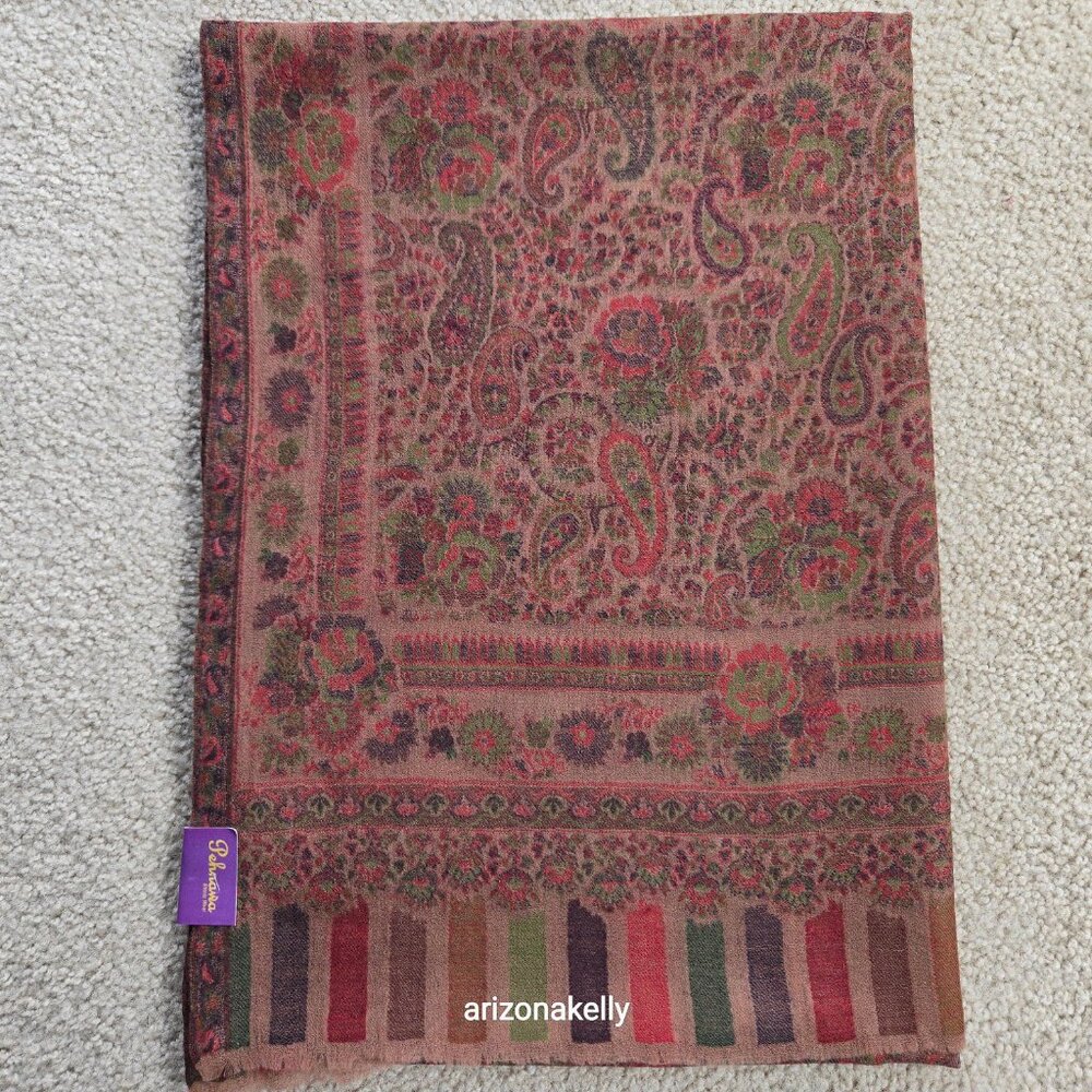 NWT Wool Scarf Lightweight Colorful Paisley - Picture 10 of 11
